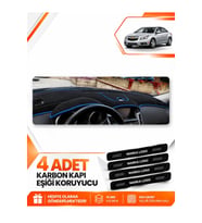 CHEVROLET CRUZE J300 MAKYAJSIZ (2008-2011) Uyumlu Ön Torpido Koruma Kılıfı Halısı - Siyah Mavi