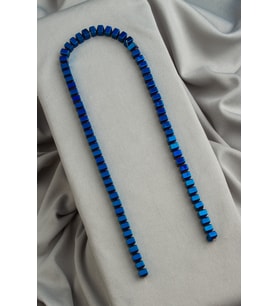 Hematit Doğal Taş Parlak Mavi Rondela Kesim 6x4mm Dizi