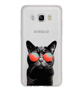 PrintiFy Samsung Galaxy J5 2016 ile Uyumlu 1mm Slim Fit Kedi 3 050d Baskılı Şeffaf  Kılıf