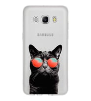 PrintiFy Samsung Galaxy J5 2016 ile Uyumlu 1mm Slim Fit Kedi 3 050d Baskılı Şeffaf  Kılıf