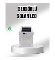 Mey İthalat® Güneş Enerjili Dış Mekan Sensörlü Duvar Lambası IP65 Su Geçirmez