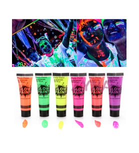 Neonlu Glow Parti Yüz Boyası 6 Renk 6 Adet (5343)
