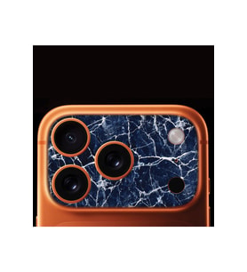 iPhone 17 Pro Tam Kaplayan Kamera Çerçeve Koruyucu Desenli Baskılı - DARK BLUE