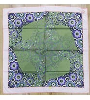 Mandala Desen Black Seri Twill Eşarp Eşarp Askısı ile Birlikte 90x90 cm Pudra Tu