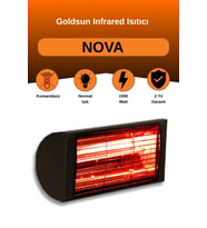 Goldsun Nova 1500 Watt GSN15 Kumandasız Elektrikli İnfrared Isıtıcı-Siyah