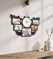 Kişiye Özel 5 Fotoğraflı Ahşap Duvar Saati