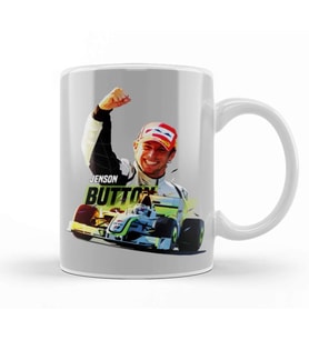 Low Poly Jenson Button Kupa Bardak Porselen