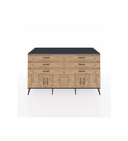 Kronos Konsol 2 Raflı 6 Çekmeceli 4 Kapaklı 176x59x99 Antrasit-Çam