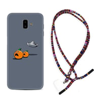 Samsung J6 Plus J7 Prime J7 Pro M20 Kılıf Boyun Asklı Rasta Silikon Orange Escape 1374