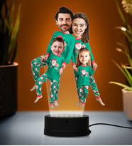Doğum Günü Hediyesi,Sevgiliye Hediye, Kişiye Özel Fotoğraflı Pijama Partisi Karikatür 3D Led Lamba (Beyaz)