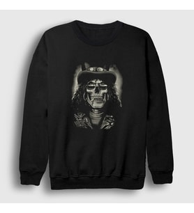 Presmono Unisex Siyah Skull Guns N' Roses Slash Sweatshirt 40201tt