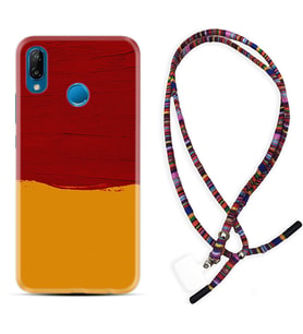 Huawei P20 Lite Mate 10 20 Lite Pro P40 Lite KılıfBoyun Asklı Rasta Silikon Sarı Kırmızı Boya 1708