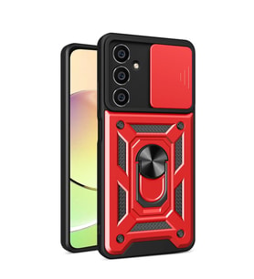 Galaxy A05s Kılıf Pars Lens Yüzüklü  - Kırmızı