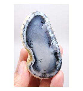 Mist Forest Dendritic Opal Deep Blue and Snowy White Merlinite Specimen