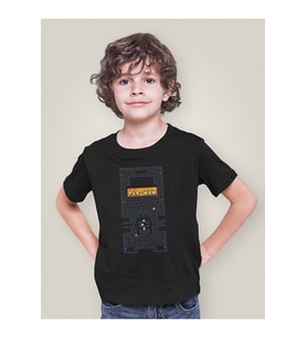 Unisex Pacman Baskılı Oyun Çocuk Tişört (1-12 Yaş)