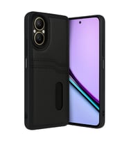 Realme 12 Lite Kılıf Sara Kartvizitli Deri Kılıf - Siyah