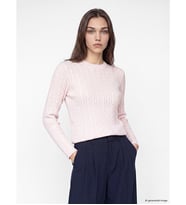 LCW Modest Pembe Saç Örgüsü Desenli Kadın Triko Kazak