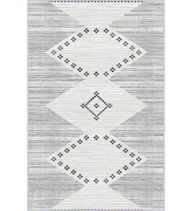 Eliana Home Baskılı, Yıkanabilir Kaymaz Taban Salon Halısı LNA0406 100x150 cm (Gri)