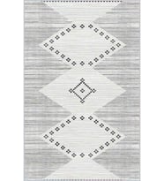 Eliana Home Baskılı, Yıkanabilir Kaymaz Taban Salon Halısı LNA0406 100x150 cm (Gri)