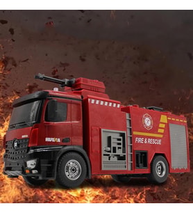 HUINA 1/14 22 Kanal Yüksek Kalite RC Model Uzaktan Kumandalı Yangın Söndürme İtfaiye Kamyonu - Su Atma Fonksiyonlu - 2.4G Full Fonksiyon Sesli ve Işıklı - 1562 -