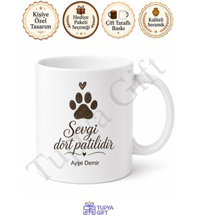 Köpek Severlere Özel Baskılı Kupa Bardak Köpek Severler İçin Hediye