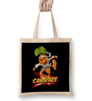 Cute & Funny Carrate Karate Training Carrot Pun Bez Çanta Uzun Saplı