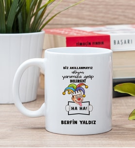 Kişiye Özel Biz Akıllanmayız Tasarım Esprili  Beyaz Kupa Bardak