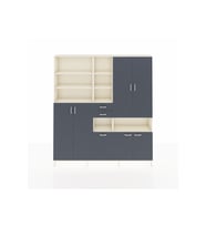 Arges Gardrop 17 Raflı 2 Çekmeceli 7 Kapaklı 220x30x243 Aytaşı-Antrasit