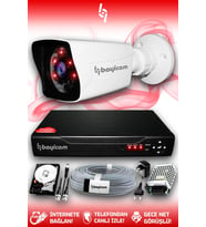 BAYICAM 1 Kameralı Kare 1 Dış Kamera Set 500 GB HDD Full HD Gece Görüşlü Güvenlik Kamerası Sistemi