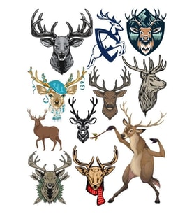 Geyik Sticker Set-2 11 Parça Telefon, Tablet, Defter, Laptop Sticker
