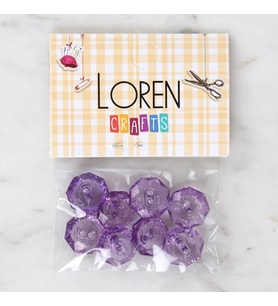 Loren Crafts Mor 8'li Düğme - 3066