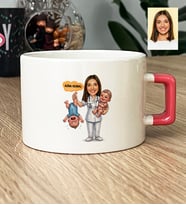 Kişiye Özel Karikatürlü Ebe Lüks Fincan Tıp Bayramı Hediyesi