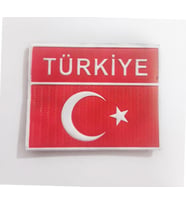 Türkiye Ay Yıldız 3D Plastik Tpu Türk Bayrağı, Altta Yeni Tip, Cırtlı, Standart Ölçü, 1.sınıf (Çok Renkli)