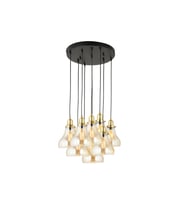 LampaLuce Cono Modern Sarkıt Salon Avizesi 9'lu Sarı 45x70cm