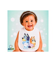 Bluey Keten Bebek Mama Önlüğü – Yumuşak, Emici, Yıkanabilir, Özel Tasarım P020