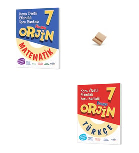 Orjin 7. Sınıf Maarif Matematik ve Türkçe Konu Özetli Etkinlikli Soru Bankası + Telefon standı