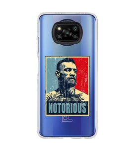 Poco X3 NFC Uyumlu Conor Mcgregor Notorious Desenli Şeffaf Telefon Kılıfı