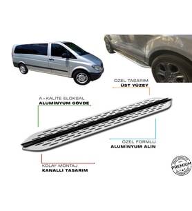 MERCEDES VITO W639 CAMLI VAN UZUN ŞASE ARACA ÖZEL YAN BASAMAK 2004 -2014