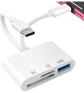 IPhone, iPad için SD kart adaptörü, Lightning ve USB C kamera adaptörlü hafıza kartı okuyucu, SD/Micro SD/USB 3.0 destekler, uygulama sürücüsü gerekmez