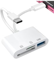 IPhone, iPad için SD kart adaptörü, Lightning ve USB C kamera adaptörlü hafıza kartı okuyucu, SD/Micro SD/USB 3.0 destekler, uygulama sürücüsü gerekmez