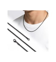 Yılan Erkek Çelik Kolye - 2mm 55cm Siyah 4227ECK028