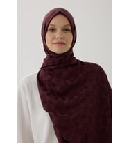 Valentino Orlandi Logo Serisi Monogram Şal - 06244 (Bordo)