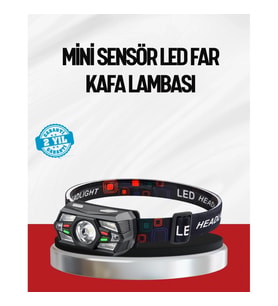 Mey İthalat® Sensörlü LED Kafa Lambası Kırmızı Beyaz Işık Ayarlanabilir