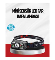 Mey İthalat® Sensörlü LED Kafa Lambası Kırmızı Beyaz Işık Ayarlanabilir