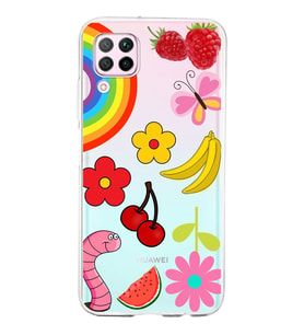PrintiFy Huawei P40 Lite ile Uyumlu 1mm Slim Fit Water Color 5 Baskılı Şeffaf  Kılıf