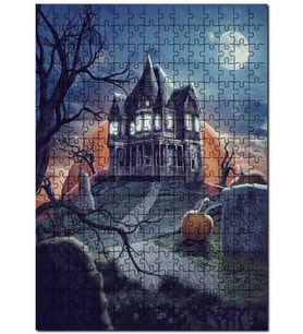 Cakapuzzle Ürpertici Şato Dolunay ve Balkabağı Puzzle Yapboz MDF (Ahşap) (120 Parça)
