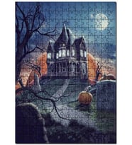 Cakapuzzle Ürpertici Şato Dolunay ve Balkabağı Puzzle Yapboz MDF (Ahşap) (120 Parça)