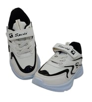 Spido Kids 08 Patik Cırtlı Ünisex Çocuk Sneaker Ayakkabı BEYAZ_SİYAH (Beyaz-Siyah)
