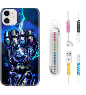 Apple iPhone 11 12 13 Mini Kılıf Kablo Koruma Spiral Silikon Thunder Play 1760