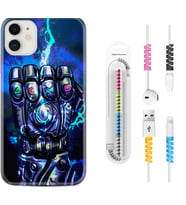 Apple iPhone 11 12 13 Mini Kılıf Kablo Koruma Spiral Silikon Thunder Play 1760